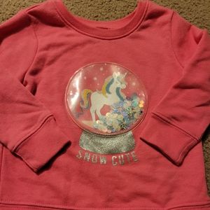 NWOT Garanimals Snowglobe With Unicorn Toddler Top Size 18 Months